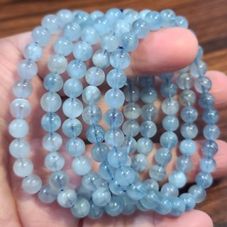 海藍寶 魔鬼藍 手鍊 手環 手珠 魔鬼海藍寶 6mm 天然❤水晶玉石特賣#R170-2