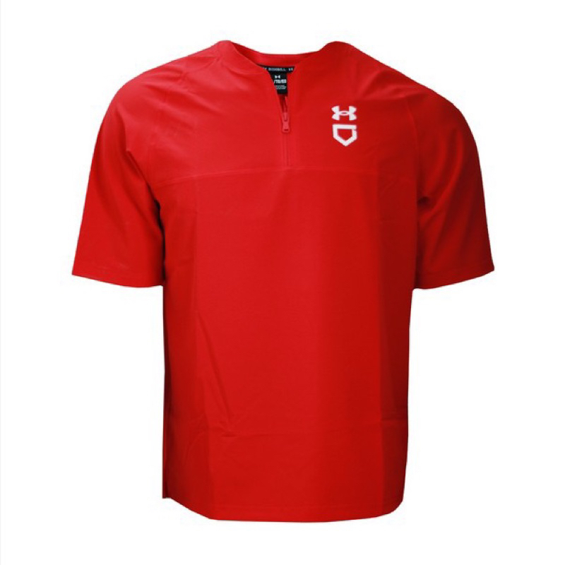 (小胖美國棒壘）現貨， 紅色 美版 Under Armour 本壘板標 短袖風衣，棒球 壘球 適用
