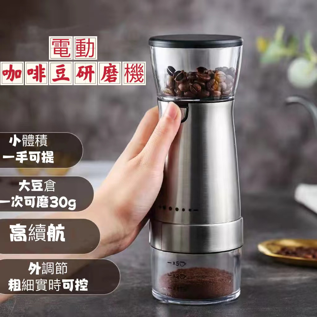 【台灣現貨】咖啡機 咖啡豆研磨機 usb充電 粗細可調節 電動磨粉機 磨豆機 磨豆器 研磨器 咖啡研磨器機