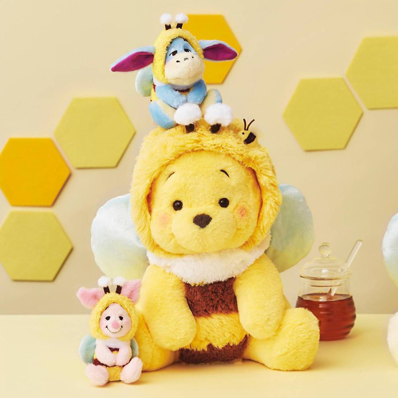 (代購)日本迪士尼商店 Disney 2023蜂蜜日 蜜蜂裝愛睏維尼 屹耳 小豬 跳跳虎 娃娃 吊飾