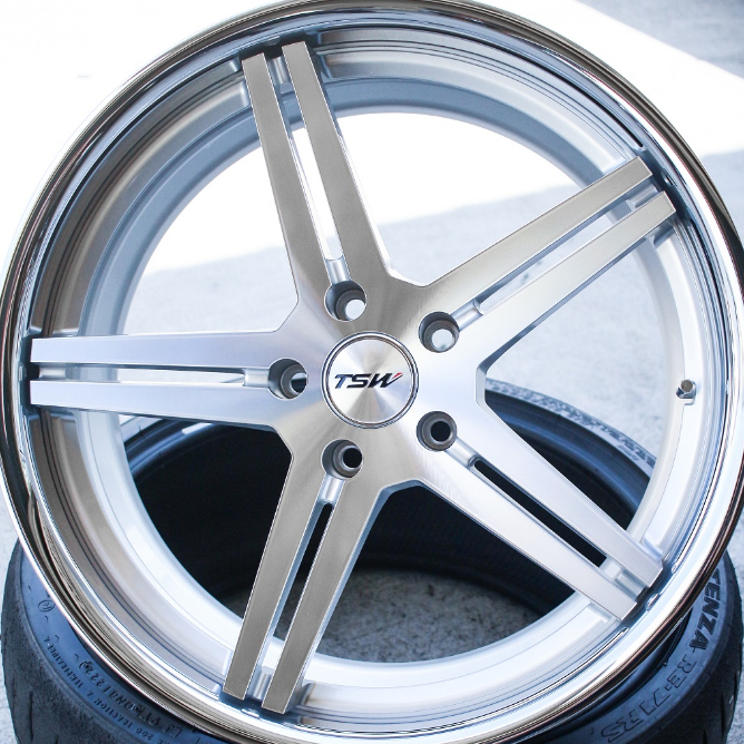 美國 TSW鋁圈 型號MIRABEAU 19吋起 銀色五爪+鍍鉻圈身輪框 ✦昆億國際✦昆億鋁圈✦美式鋁圈✦