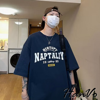 【HanVo】男款NAETAIY純棉休閒T恤 吸濕排汗 舒適透氣短袖上衣 夏季潮流T恤 男生衣著 B01-1025
