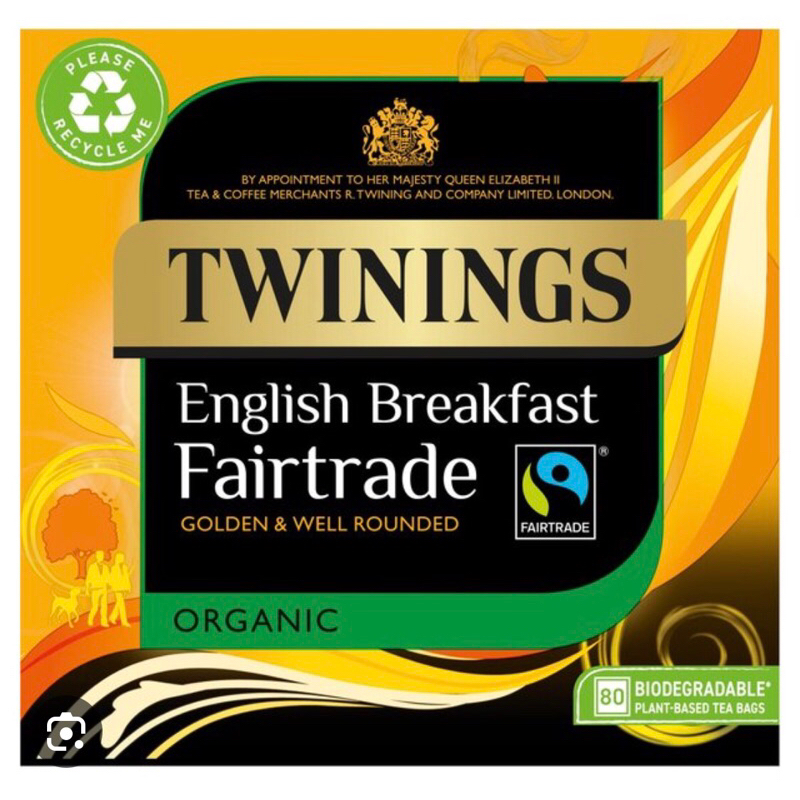 ［🇬🇧英國］TWININGS 唐寧茶-英式早餐茶 English breakfast/ 80入/ 有機/公平貿易/英國產