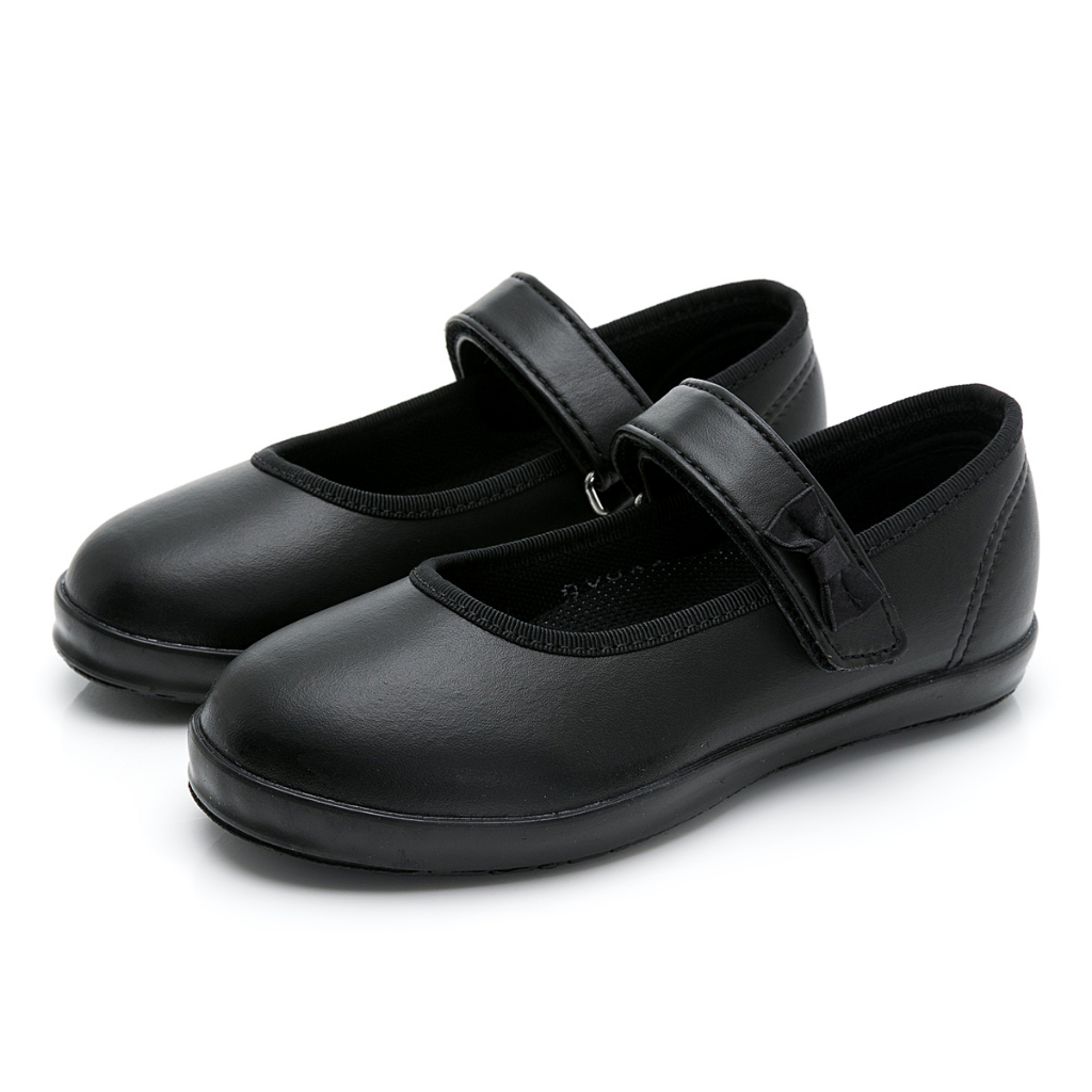 日本月星Moonstar機能童鞋 版偏大約1-1.5公分日本製學生皮鞋 225CN6黑(中小童段)