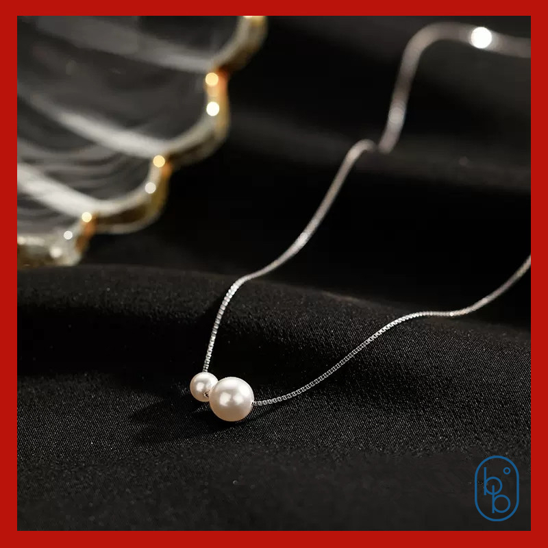BBO  925純銀 韓國 珍珠 項鍊 女 2023年 新款 潮 爆款 小眾 設計感 高級 鎖骨 頸鍊