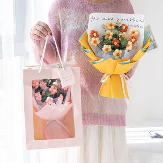 【GIFTME5台灣現貨】針織花束 情人節 母親節花束 婚禮小物 裝飾花束 送禮 針織花 裝飾 花束 生日送禮