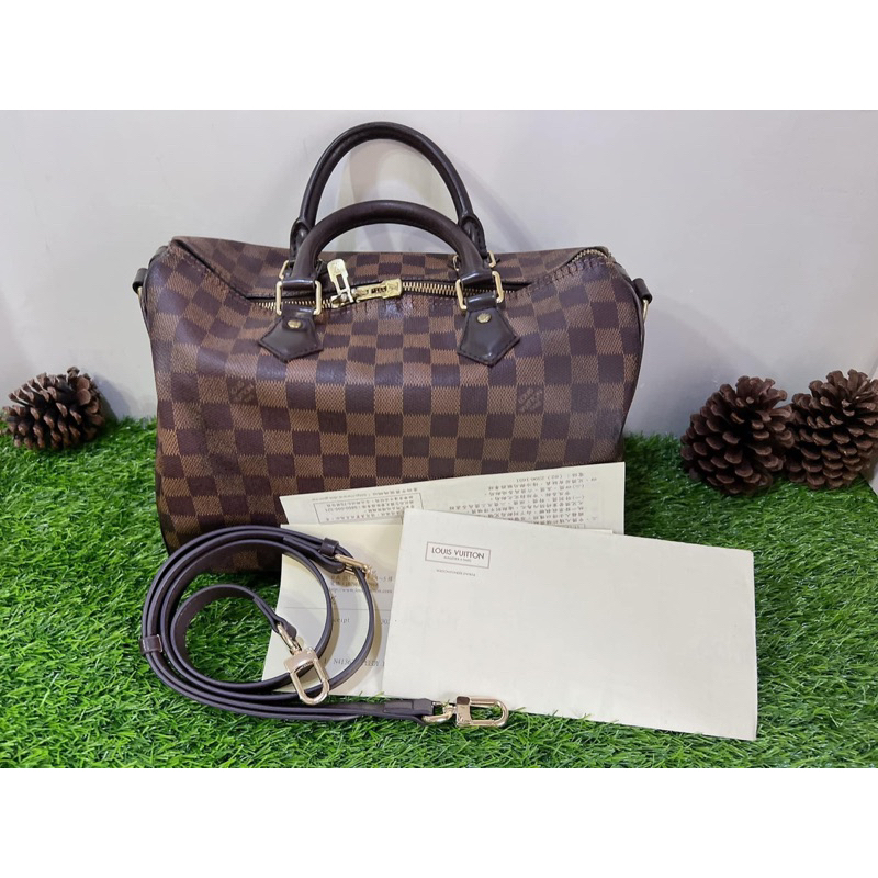 ⬇️ 直匯價優惠$6500⬇️真品 LV SPEEDY 30棋盤格背帶款波士頓包