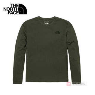 -滿3000免運-[雙和專賣店] THE NORTH FACE 男 休閒圓領長袖上衣/7QVD/橄欖綠