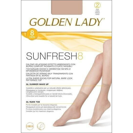 °☆就要襪☆°全新義大利品牌 GOLDEN LADY SUNFRESH 極致超薄透明短絲襪(8DEN)、兩雙入