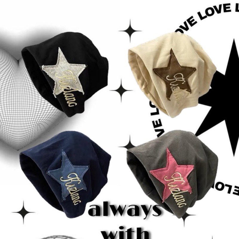 🍓𝐒𝐓𝐑𝐀𝐖𝐁𝐄𝐑𝐑𝐘🥛實拍✨美式嘻哈街頭五角星堆堆帽👽