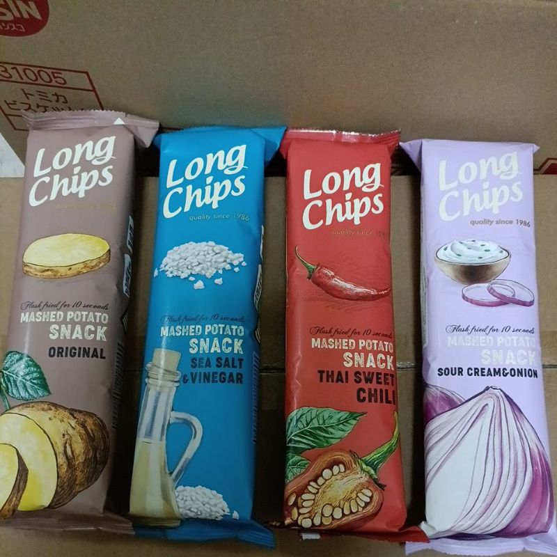 沛樂斯 Long Chips 長形洋芋片 原 味、洋蔥味、海鹽+醋味、泰式甜辣味、培 75g