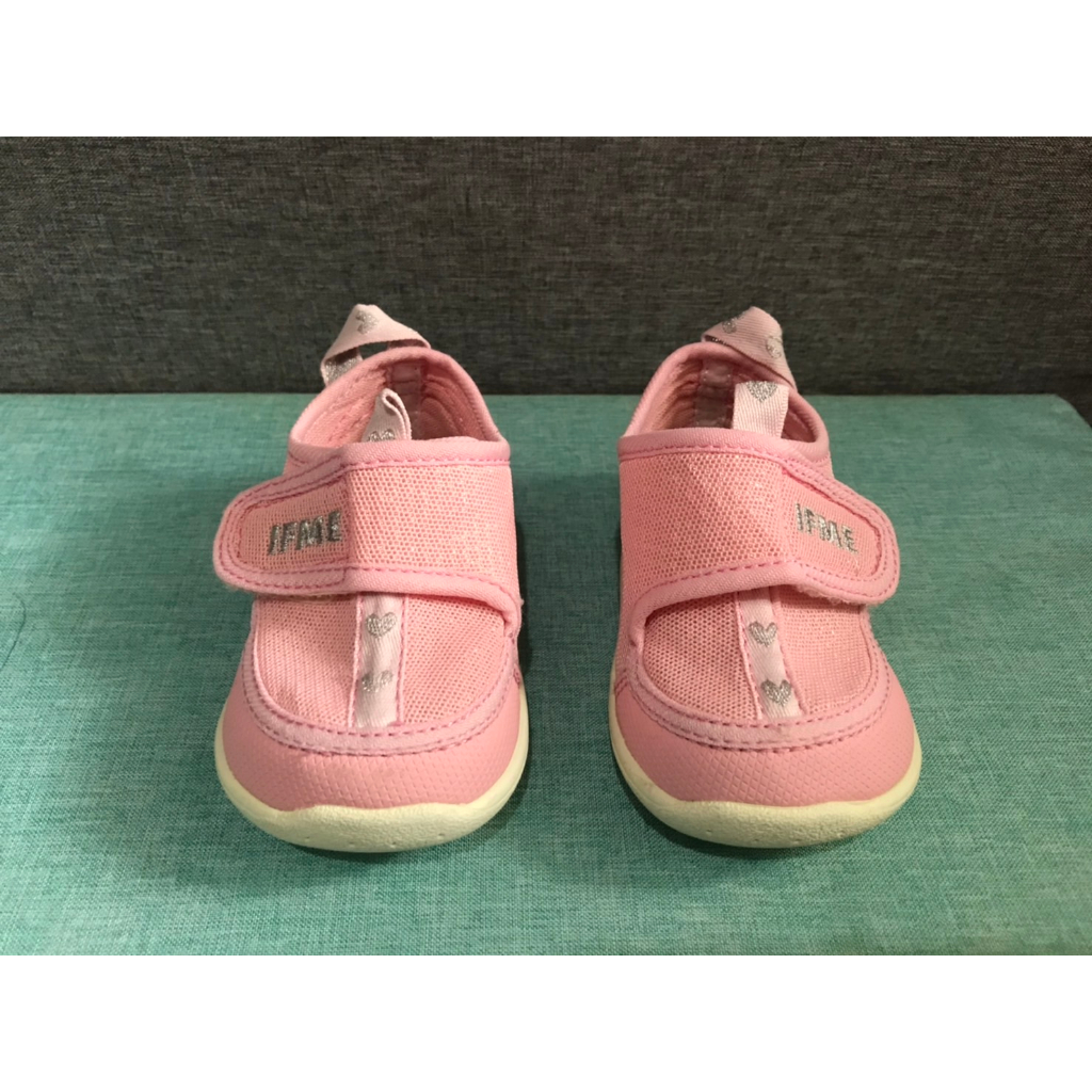 日本IFME童鞋  粉色珠光愛心12.5公分（二手）