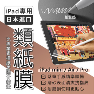 日本平行輸入 iPad 專用類紙模 iPad Air/Pro適用 抗指紋 平滑觸感