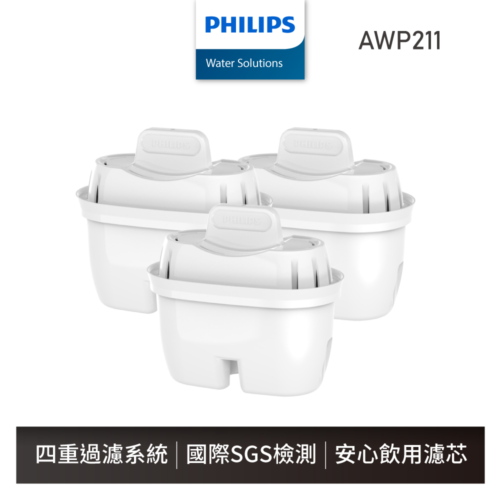 [預計4月底到貨]【飛利浦 Philips】AWP211 通用超濾多重過濾濾芯3入組(1盒裝)-適用ADD5910/59