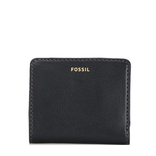 FOSSIL 兩折短夾 鵝卵石紋真皮皮革 皮夾 短夾 錢包 卡片夾 黑色(現貨)