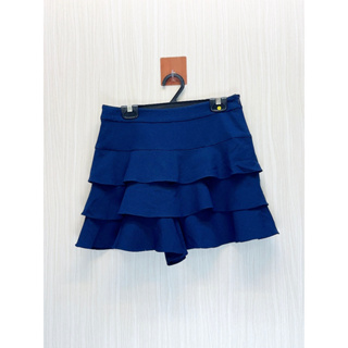 Iris Girls 艾利詩 專櫃 深藍層次荷葉造型短裙