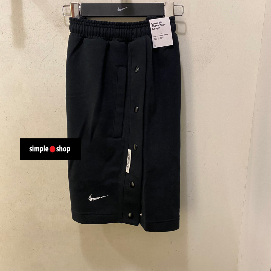 【Simple Shop】NIKE Dri-FIT 排扣 籃球短褲 熱身褲 短棉褲 運動短褲 黑色 FB6922-010