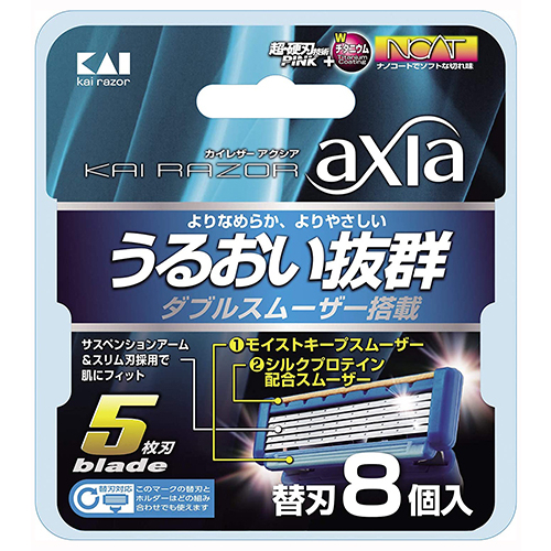 【日本貝印 KAI★大大百貨商城】AXIA 5刀刃潤滑刮鬍刀替刃 (8入) BSE-8AX2