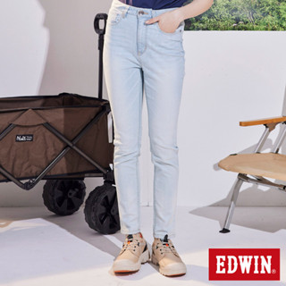 EDWIN 女款 修身顯瘦窄管直筒牛仔褲(重漂藍)