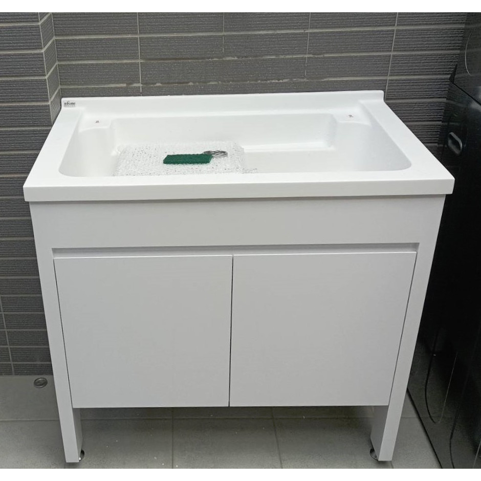 90cm人造石洗衣槽活動式洗衣板發泡板立柱型浴櫃