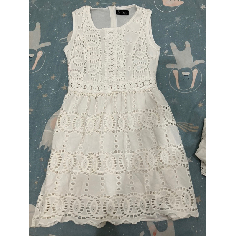 夏天小清新 刺繡蕾絲棉麻洋裝系列 一件80 瑕疵二手甩賣