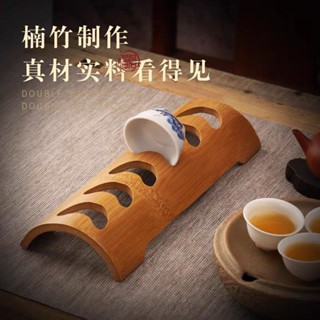 臺灣現貨~ 杯架 竹製茶杯架 瀝水收納置物架 多層水杯架子 品茗杯展示 架茶具配件