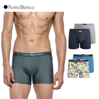 [ Punto Blanco ] 西班牙品牌 Boxer Basix男四角褲2入組 條紋、幾何圖形+素色組合款式 平口褲