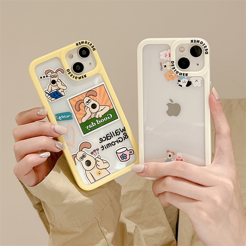 卡通掌門狗 撞色手機殼 適用蘋果iPhone 14 13 12 11 Pro Max手機殼 全包邊 防摔保護套