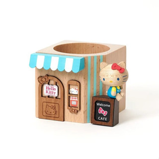 ♥小玫瑰日本精品♥ Hello kitty 多肉盆栽罐L 原木造型盆栽 原木花盆 居家裝飾 擺飾 咖啡屋造型 ~ 3