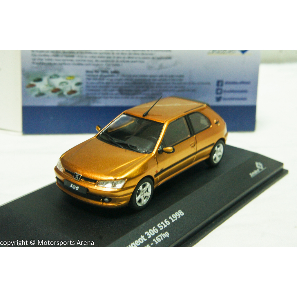 【特價現貨】1:43 Solido Peugeot 306 S16 1998 金色/深藍