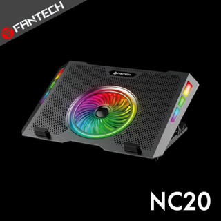 【FANTECH NC20 RGB五段式多角度靜音筆電散熱座】五核心風扇/適用17吋以下筆電/雙USB供電孔