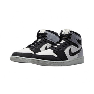 Air Jordan 1 Mid SE Canvas 黑白灰 絲綢 DV0427-100【SPLY】