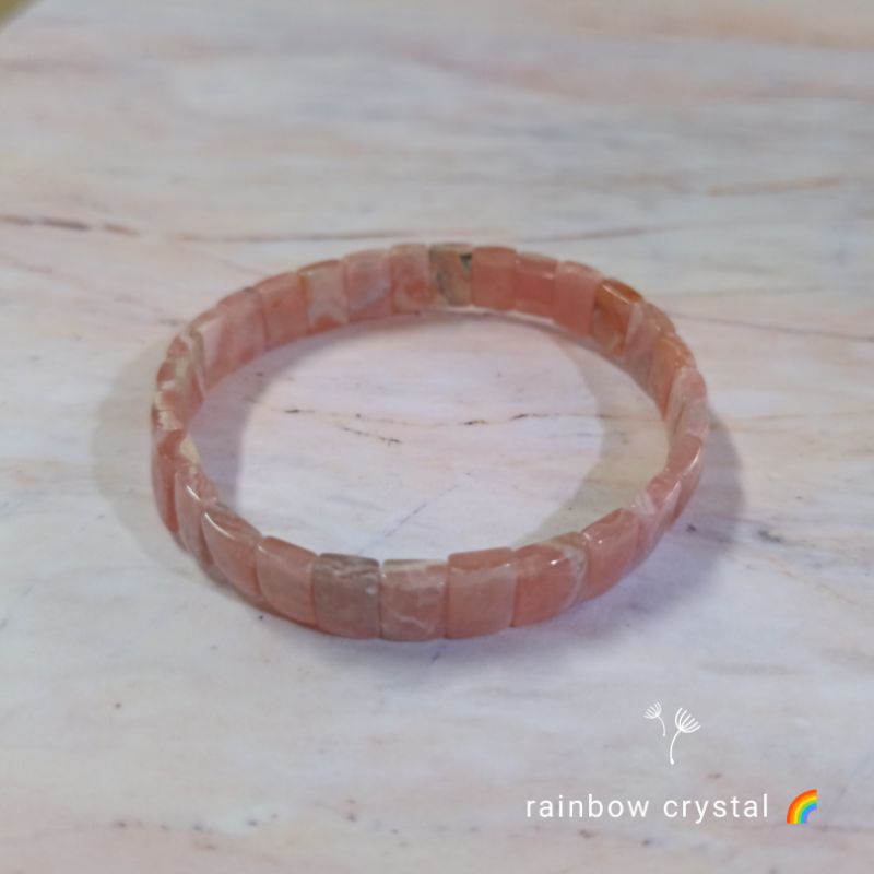 rainbow crystal 🌈一圖一物 天然紅紋石 菱錳礦 手排 8mm 愛神之石 印加玫瑰