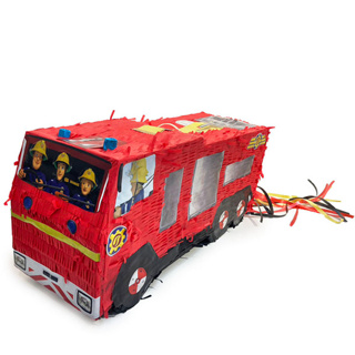 派對城 現貨【造型皮納塔(附棒)-消防車】 歐美派對 皮娜塔 PINATA 生日派對 小玩具 派對佈置 拍攝道具