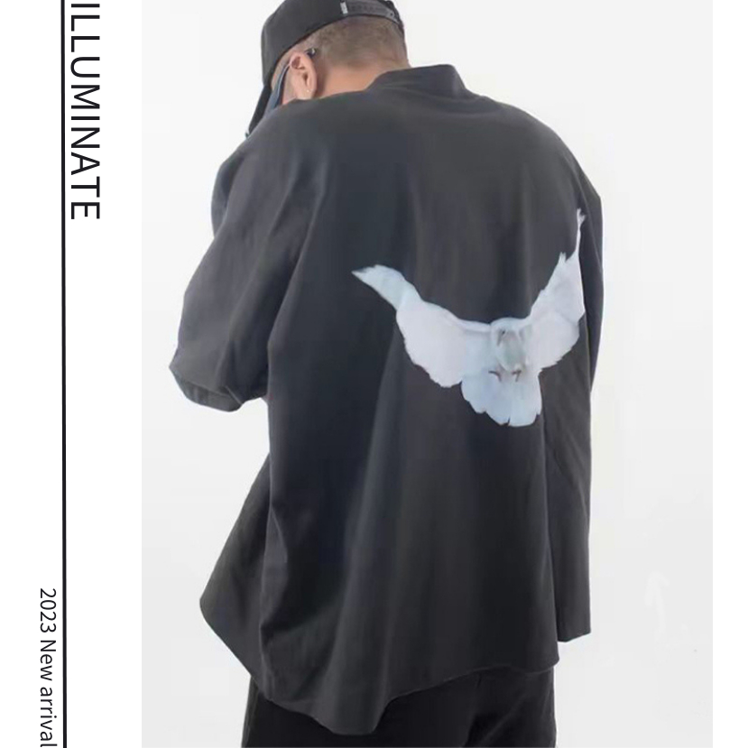 新品特惠【ILLUMINATE】 yeezy 和平鴿 自訂完全正確版 純棉 厚磅oversize 饒舌嘻哈 短袖 短T