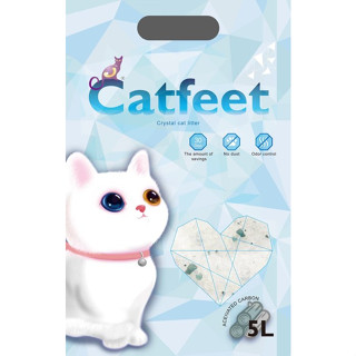 【單包/6包組免運】CatFeet 除臭水晶貓砂5L活性碳/綠茶/檸檬 低粉塵 吸臭力超強 貓砂『Q老闆寵物』