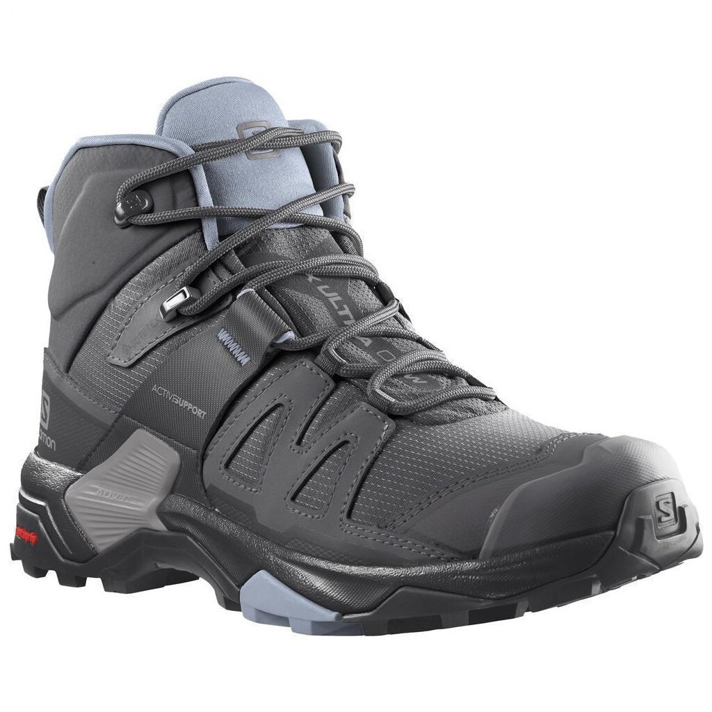 【SALOMON】女 X ULTRA 4 GTX 中筒登山鞋 磁灰/黑/灰藍 No.41625000