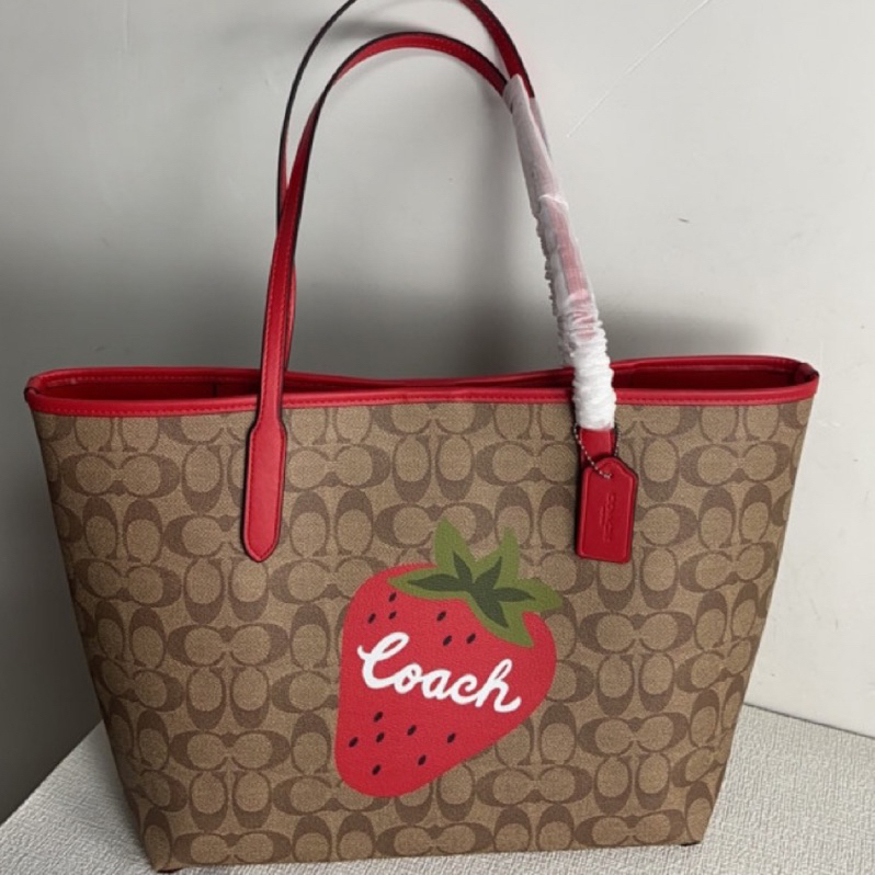 [美國🇺🇸正品COACH] 新款草莓 tote 托特包