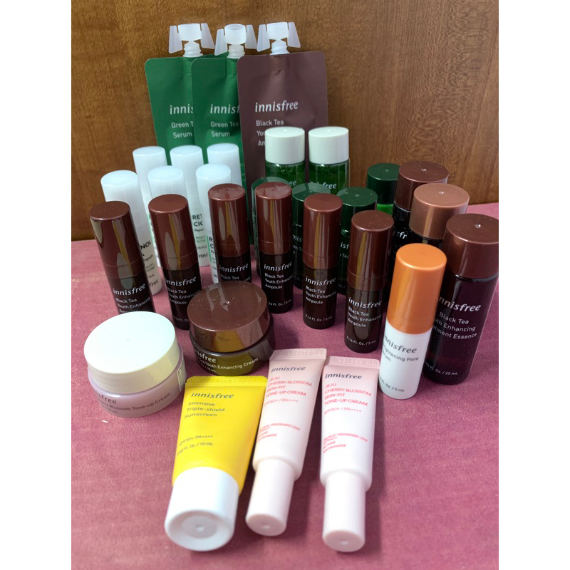innisfree 體驗瓶 紅茶安瓶  晶露 綠茶精華 卸妝水 柑橘C亮白精華 A醇淨膚安瓶 櫻花亮顏霜 向日葵防曬霜