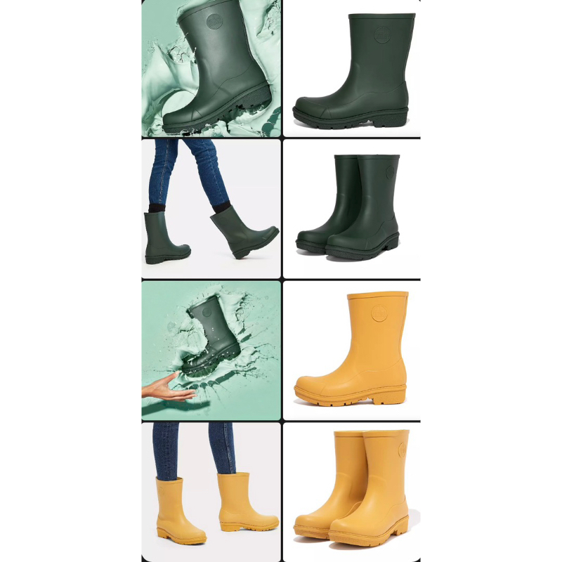 🔥卡拉國內外代購🔥預購 FitFlop 女生雨鞋 人體工程學 真皮皮革 防滑橡膠 綠色 黃色