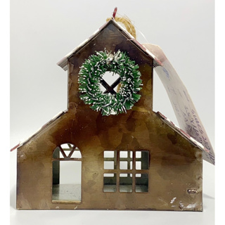 (現貨)聖誕屋 聖誕小房子 鐵制小房子 景觀房子 耶誕擺件 聖誕創意禮物 聖誕裝飾品 高9x長x9x寬4cm