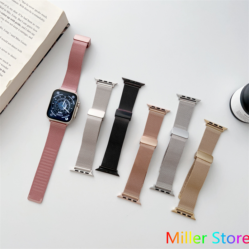 Apple Watch錶帶 Apple 49/45/44/41/42/40磁扣米蘭尼斯錶帶 原廠錶帶 錶帶 手錶錶帶防水