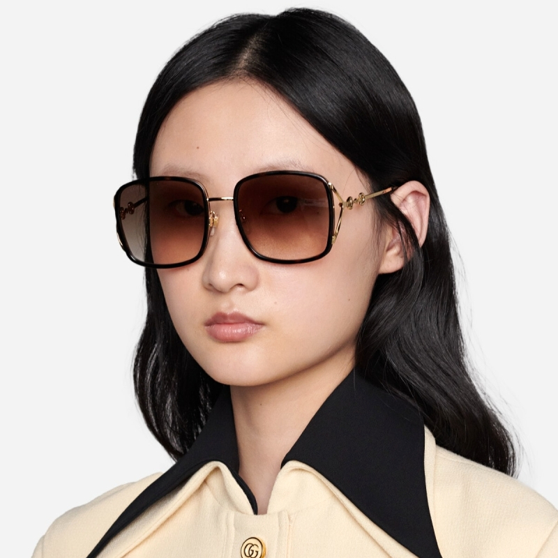 GUCCI GG1016SK 古馳太陽眼鏡｜女馬銜扣高級感方形墨鏡 女生品牌太陽眼鏡框【幸子眼鏡】