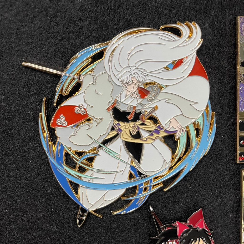 【五款合售】犬夜叉金屬徽章 殺生丸 日暮籬 阿籬 桔梗 七寶 彌勒 珊瑚 周邊 神無 諸葉 殺生丸異形