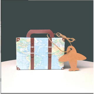 台中潭子出貨現貨出貨喜糖盒歐式復古地圖旅行飛機行李箱 喜糖盒