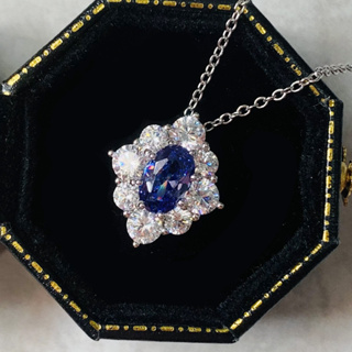 專櫃 歐美名媛 Jessica 潔西卡 2克拉 斯里蘭卡 藍寶石 項鍊 項鏈 不退色1825