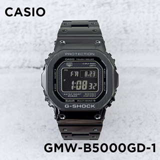 【金台鐘錶】CASIO卡西歐G-SHOCK (全黑X不鏽鋼) 藍牙 六局電波 太陽能 GMW-B5000GD-1