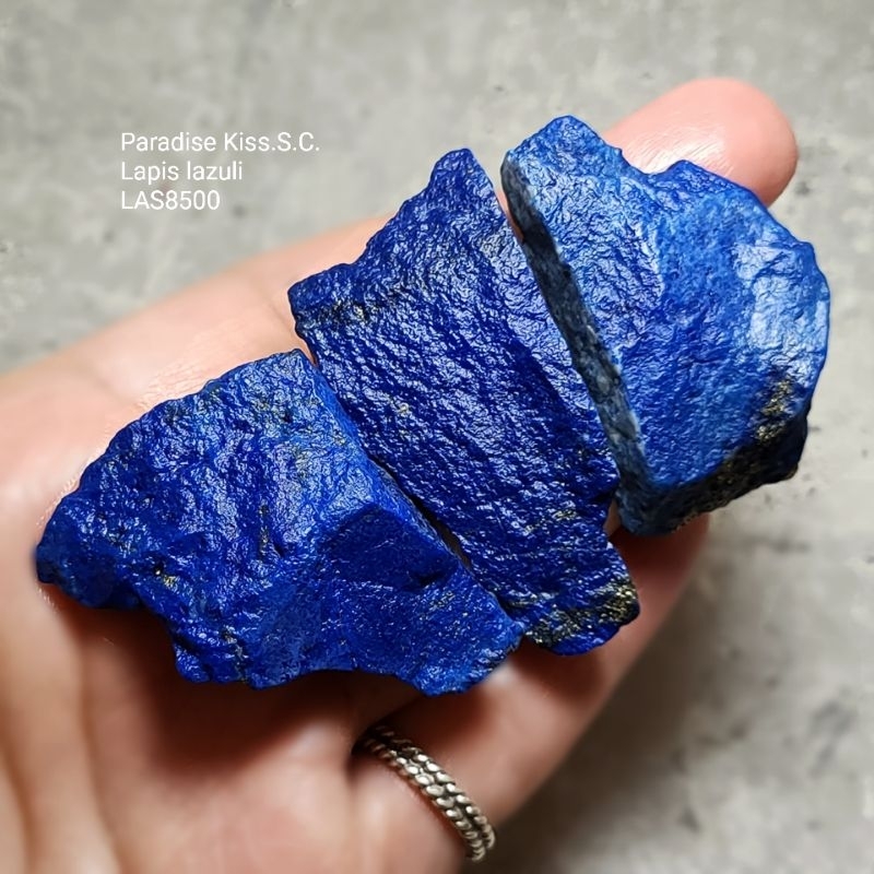 💎LAS8500.(3顆1組).天然阿富汗老礦料青金石隨形原礦石.Lapis Lazuli.手把件.無孔完整體