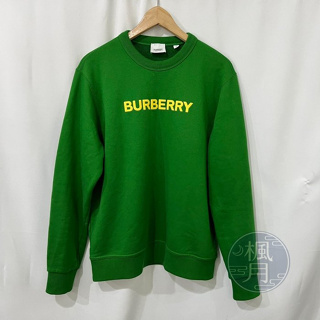 BRAND楓月 BURBERRY 綠底黃字大學T#S 流行服飾 流行配件 精品大學T 配色 精品服飾