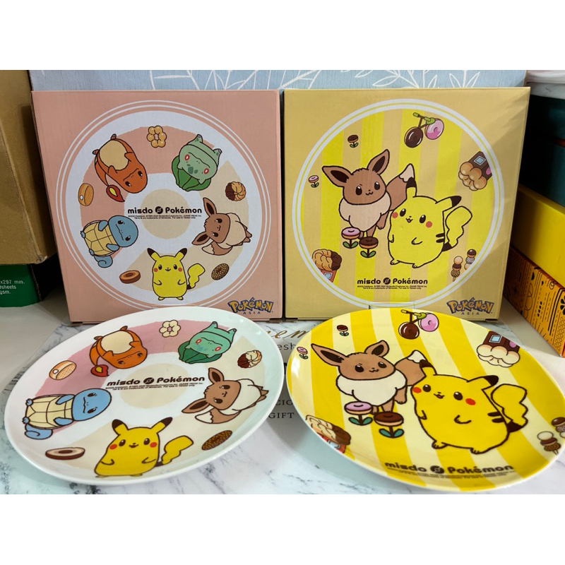 甜甜圈 mister donut 聯名 寶可夢 pokemon 神奇寶貝 精靈寶可夢 瓷盤 陶瓷盤 盤子 點心盤 甜點盤